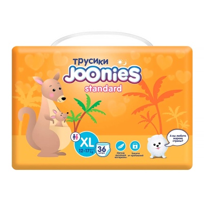 Трусики Подгузники Standard размер 5 ХL 12-17кг 36 штук Joonies 85683 1